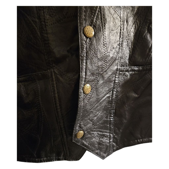 Roberto Amee | Men's Leather Vest XL Black - Picture 6 of 13